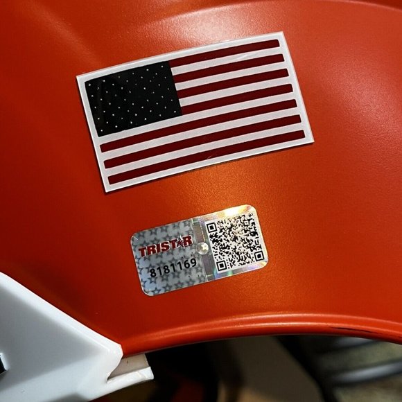 Miami Hurricanes Clinton Portis Signed F/S SCHUTT Helmet Tristar coa 01 Natl chp - Picture 5 of 10